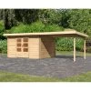 Abri De Jardin En Bois Massif 10,60m² Bastrup 7 Avec Appentis 300cm – Karibu -Abri De Jardin abri de jardin en bois massif 1060m bastrup 7 avec appentis 300cm woodfeeling