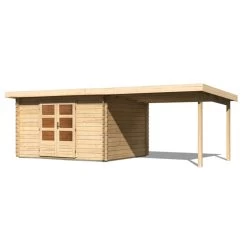 Abri De Jardin En Bois Massif 10,60m² Bastrup 7 Avec Appentis 300cm – Karibu -Abri De Jardin abri de jardin en bois massif 1060m bastrup 7 avec appentis 300cm woodfeeling 2