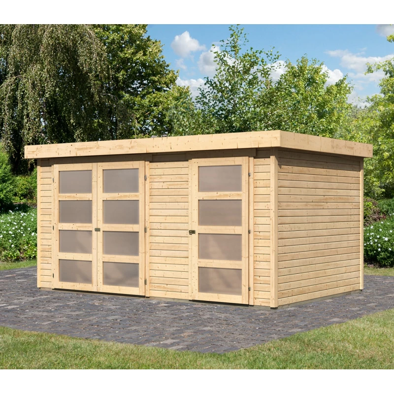 Abri De Jardin En Bois Massif 10,98m² Avec Cloison Intérieure Mühlentrup 2 – Karibu 4 Abri De Jardin En Bois Massif 10,98m² Avec Cloison Intérieure Mühlentrup 2 – Karibu – Image 2