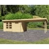 Abri De Jardin En Bois Massif 11,49m² Bastrup 8 Avec Appentis 400cm – Karibu -Abri De Jardin abri de jardin en bois massif 1149m bastrup 8 avec appentis 400cm woodfeeling