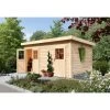 Abri De Jardin En Bois Massif 11,62m² Avec Cloison Intérieure Mattrup – Karibu -Abri De Jardin abri de jardin en bois massif 1162m avec cloison interieure mattrup woodfeeling