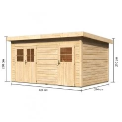 Abri De Jardin En Bois Massif 11,62m² Avec Cloison Intérieure Mattrup – Karibu -Abri De Jardin abri de jardin en bois massif 1162m avec cloison interieure mattrup woodfeeling 2