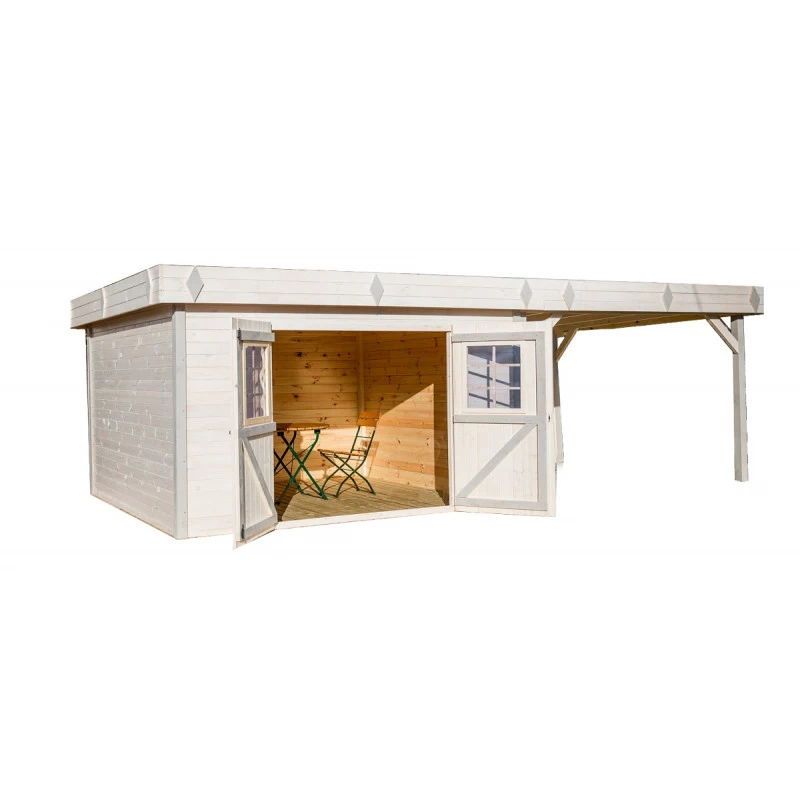 Abri De Jardin En Bois Massif 29,04m² Avec Terrasse – Madriers 28mm – Toiture En Bac Acier – Habrita 3 Abri De Jardin En Bois Massif 29,04m² Avec Terrasse – Madriers 28mm – Toiture En Bac Acier – Habrita