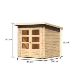 Abri De Jardin En Bois Massif 3,46m² Stockach 2 – Karibu -Abri De Jardin abri de jardin en bois massif 346m stockach 2 woodfeeling 1