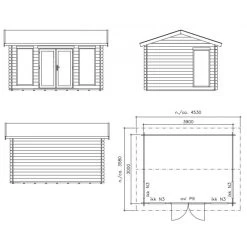 Abri De Jardin En Bois Massif 34mm Olos 11,7m² + Plancher – Luoman -Abri De Jardin abri de jardin en bois massif 34mm olos 117m plancher luoman 4