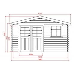 Abri De Jardin En Bois Massif 34mm Salzburg Avec Double Porte 11,56m² - SOLID -Abri De Jardin abri de jardin en bois massif 34mm salzburg avec double porte 1156m solid 2