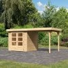 Abri De Jardin En Bois Massif 4,62m² Askola 2 Avec Appentis 240cm – Karibu 2 Abri De Jardin En Bois Massif 4,62m² Askola 2 Avec Appentis 240cm – Karibu -Abri De Jardin abri de jardin en bois massif 462m askola 2 avec appentis 240cm woodfeeling