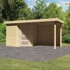 Abri De Jardin En Bois Massif 4,62m² Schwandorf 3 Avec Appentis 240cm Et Paroi Arrière – Karibu 2 Abri De Jardin En Bois Massif 4,62m² Schwandorf 3 Avec Appentis 240cm Et Paroi Arrière – Karibu -Abri De Jardin abri de jardin en bois massif 462m schwandorf 3 avec appentis 240cm et paroi arriere woodfeeling