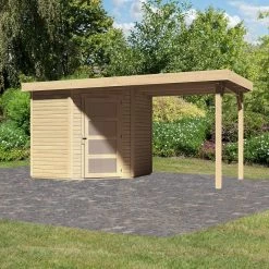 Abri De Jardin En Bois Massif 4,62m² Schwandorf 3 Avec Appentis 240cm – Karibu
