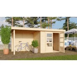 Abri De Jardin En Bois Massif 5,25m² Askola 3 Avec Appentis 240cm Et Paroi Arrière – Karibu 9 Abri De Jardin En Bois Massif 5,25m² Askola 3 Avec Appentis 240cm Et Paroi Arrière – Karibu -Abri De Jardin abri de jardin en bois massif 525m askola 3 avec appentis 240cm et paroi arriere woodfeeling 1