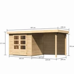 Abri De Jardin En Bois Massif 5,25m² Askola 3 Avec Appentis 240cm Et Paroi Arrière – Karibu 10 Abri De Jardin En Bois Massif 5,25m² Askola 3 Avec Appentis 240cm Et Paroi Arrière – Karibu -Abri De Jardin abri de jardin en bois massif 525m askola 3 avec appentis 240cm et paroi arriere woodfeeling 2