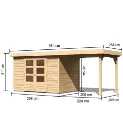 Abri De Jardin En Bois Massif 6,55m² Askola 4 Avec Appentis 240cm – Karibu 9 Abri De Jardin En Bois Massif 6,55m² Askola 4 Avec Appentis 240cm – Karibu -Abri De Jardin abri de jardin en bois massif 655m askola 4 avec appentis 240cm woodfeeling 1