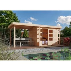 Abri De Jardin En Bois Massif 6,55m² Kerko 4 Avec Appentis 240cm – Karibu 9 Abri De Jardin En Bois Massif 6,55m² Kerko 4 Avec Appentis 240cm – Karibu -Abri De Jardin abri de jardin en bois massif 655m kerko 4 avec appentis 240cm woodfeeling 1