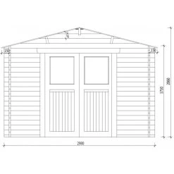 Abri De Jardin En Bois Massif 6m² PRIMO - Madriers 28mm Gardy Shelter -Abri De Jardin abri de jardin en bois massif 6m primo madriers 28mm gardy shelter 2