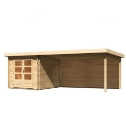 Abri De Jardin En Bois Massif 7,04m² Bastrup 4 Avec Appentis 400cm Et Paroi Arrière – Karibu -Abri De Jardin abri de jardin en bois massif 704m bastrup 4 avec appentis 400cm et paroi arriere woodfeeling 2