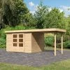 Abri De Jardin En Bois Massif 7,43m² Askola 5 Avec Appentis 240cm – Karibu -Abri De Jardin abri de jardin en bois massif 743m askola 5 avec appentis 240cm woodfeeling