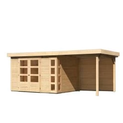Abri De Jardin En Bois Massif 7,43m² Kerko 5 Avec Appentis 240cm Et Paroi Arrière – Karibu 11 Abri De Jardin En Bois Massif 7,43m² Kerko 5 Avec Appentis 240cm Et Paroi Arrière – Karibu -Abri De Jardin abri de jardin en bois massif 743m kerko 5 avec appentis 240cm et paroi arriere woodfeeling 3