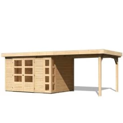 Abri De Jardin En Bois Massif 7,43m² Kerko 5 Avec Appentis 280cm – Karibu 10 Abri De Jardin En Bois Massif 7,43m² Kerko 5 Avec Appentis 280cm – Karibu -Abri De Jardin abri de jardin en bois massif 743m kerko 5 avec appentis 280cm woodfeeling 2