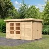 Abri De Jardin En Bois Massif 7,85m² Retola 4 Avec Armoire Intégrée – Karibu