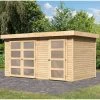 Abri De Jardin En Bois Massif 8,77m² Avec Cloison Intérieure Mühlentrup 1 – Karibu -Abri De Jardin abri de jardin en bois massif 877m avec cloison interieure muhlentrup 1 woodfeeling