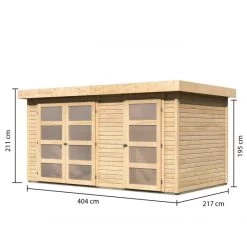 Abri De Jardin En Bois Massif 8,77m² Avec Cloison Intérieure Mühlentrup 1 – Karibu -Abri De Jardin abri de jardin en bois massif 877m avec cloison interieure muhlentrup 1 woodfeeling 2