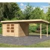 Abri De Jardin En Bois Massif 8,82m² Bastrup 5 Avec Appentis 300cm – Karibu -Abri De Jardin abri de jardin en bois massif 882m bastrup 5 avec appentis 300cm woodfeeling