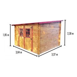 Abri De Jardin En Bois Massif 9,94m² Monopente – Madriers 28mm – Habrita -Abri De Jardin abri de jardin en bois massif 994m monopente madriers 28mm habrita 1
