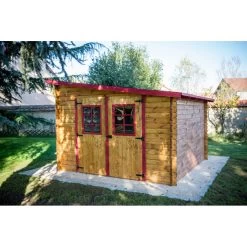 Abri De Jardin En Bois Massif 9,94m² Monopente – Madriers 28mm – Habrita -Abri De Jardin abri de jardin en bois massif 994m monopente madriers 28mm habrita 3