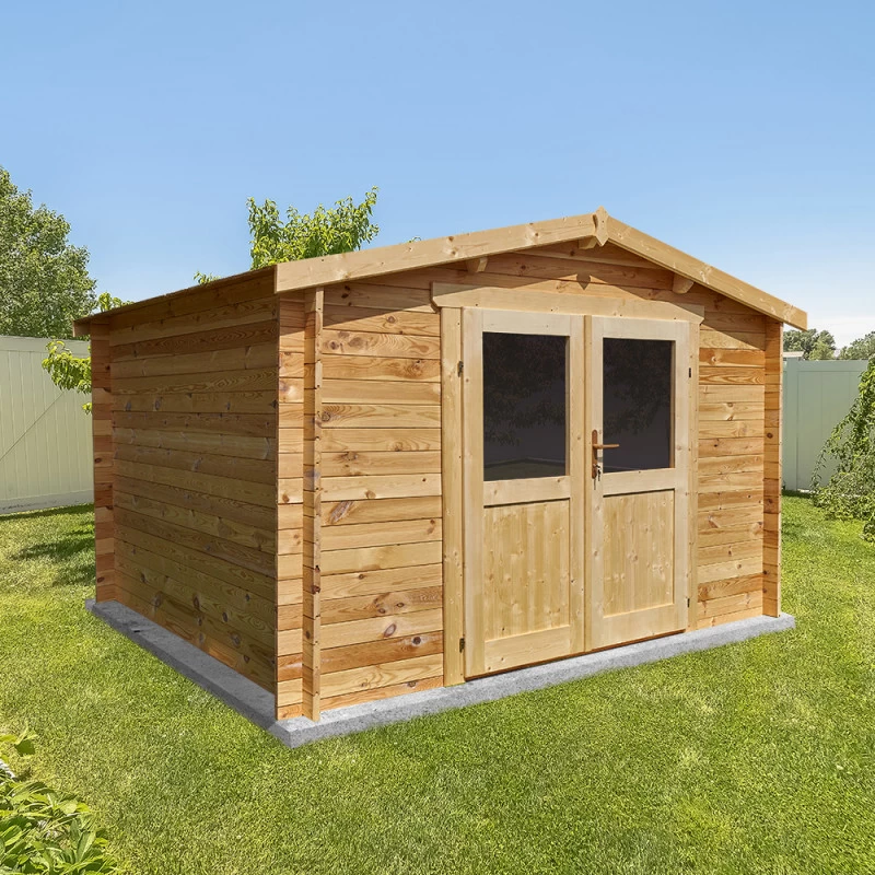 Abri De Jardin En Bois Massif 9m² PRIMO - Madriers 28mm Gardy Shelter 3 Abri De Jardin En Bois Massif 9m² PRIMO - Madriers 28mm Gardy Shelter