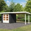 Abri De Jardin En Bois Massif Anthracite 5,62m² Bastrup 2 Avec Appentis 300cm – Karibu 1 Abri De Jardin En Bois Massif Anthracite 5,62m² Bastrup 2 Avec Appentis 300cm – Karibu -Abri De Jardin abri de jardin en bois massif anthracite 562m bastrup 2 avec appentis 300cm woodfeeling