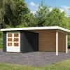 Abri De Jardin En Bois Massif Anthracite 7,04m² Bastrup 4 Avec Appentis 300cm Et Paroi Arrière – Karibu 1 Abri De Jardin En Bois Massif Anthracite 7,04m² Bastrup 4 Avec Appentis 300cm Et Paroi Arrière – Karibu -Abri De Jardin abri de jardin en bois massif anthracite 704m bastrup 4 avec appentis 300cm et paroi arriere woodfeeling