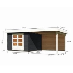 Abri De Jardin En Bois Massif Anthracite 8,82m² Bastrup 5 Avec Appentis 300cm Et Paroi Arrière – Karibu 9 Abri De Jardin En Bois Massif Anthracite 8,82m² Bastrup 5 Avec Appentis 300cm Et Paroi Arrière – Karibu -Abri De Jardin abri de jardin en bois massif anthracite 882m bastrup 5 avec appentis 300cm et paroi arriere woodfeeling 1