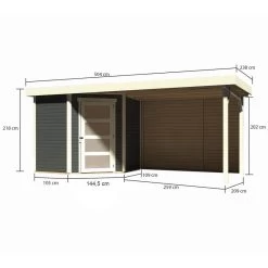 Abri De Jardin En Bois Massif Gris Terre 4,62m² Schwandorf 3 Avec Appentis 280cm Et Paroi Arrière – Karibu 9 Abri De Jardin En Bois Massif Gris Terre 4,62m² Schwandorf 3 Avec Appentis 280cm Et Paroi Arrière – Karibu -Abri De Jardin abri de jardin en bois massif gris terre 462m schwandorf 3 avec appentis 280cm et paroi arriere woodfeeling 1