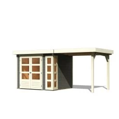Abri De Jardin En Bois Massif Gris Terre 5,25m² Kerko 3 Avec Appentis 240cm – Karibu 10 Abri De Jardin En Bois Massif Gris Terre 5,25m² Kerko 3 Avec Appentis 240cm – Karibu -Abri De Jardin abri de jardin en bois massif gris terre 525m kerko 3 avec appentis 240cm woodfeeling 2