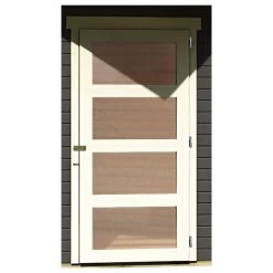 Abri De Jardin En Bois Massif Gris Terre 5,95m² Schwandorf 5 Avec Appentis 240cm Et Paroi Arrière – Karibu -Abri De Jardin abri de jardin en bois massif gris terre 595m schwandorf 5 avec appentis 240cm et paroi arriere woodfeeling 4