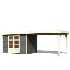 Abri De Jardin En Bois Massif Gris Terre 6,55m² Askola 4 Avec Appentis 280cm – Karibu 10 Abri De Jardin En Bois Massif Gris Terre 6,55m² Askola 4 Avec Appentis 280cm – Karibu -Abri De Jardin abri de jardin en bois massif gris terre 655m askola 4 avec appentis 280cm woodfeeling 2