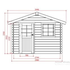 Abri De Jardin En Bois Traité Autoclave 28mm Saran Porte Simple 5,9m² SOLID -Abri De Jardin abri de jardin en bois traite autoclave 28mm saran porte simple 59m solid 2