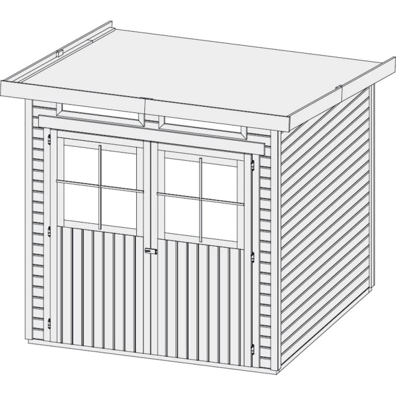 Abri De Jardin En Bois Vitrifié Gris 19mm 4.62m² Glücksburg 3 - Karibu 6 Abri De Jardin En Bois Vitrifié Gris 19mm 4.62m² Glücksburg 3 - Karibu – Image 4