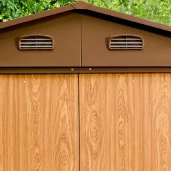 Abri De Jardin En Métal Aspect Bois 4,6m² + Kit D'ancrage - X-METAL -Abri De Jardin abri de jardin en metal aspect bois 46m kit d ancrage x metal 3