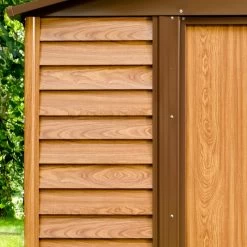 Abri De Jardin En Métal Aspect Bois 4,6m² + Kit D'ancrage - X-METAL -Abri De Jardin abri de jardin en metal aspect bois 46m kit d ancrage x metal 5