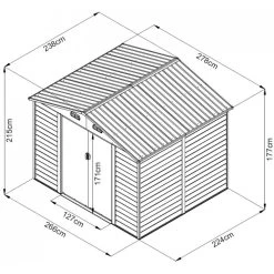 Abri De Jardin En Métal Aspect Bois 6,62m² + Kit D'ancrage - X-METAL -Abri De Jardin abri de jardin en metal aspect bois 662m kit d ancrage x metal 3