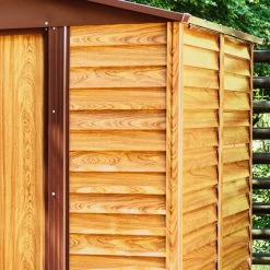 Abri De Jardin En Métal Aspect Bois 6,62m² + Kit D'ancrage - X-METAL -Abri De Jardin abri de jardin en metal aspect bois 662m kit d ancrage x metal 4