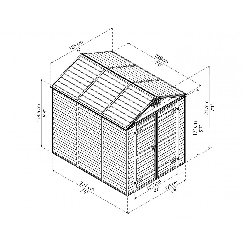 Abri De Jardin En Polycarbonate 3,97m² Skylight Amber - Palram - Canopia 6 Abri De Jardin En Polycarbonate 3,97m² Skylight Amber - Palram - Canopia – Image 4