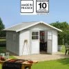 Abri De Jardin En PVC 11,2m² DECO Blanc Et Gris Vert Grosfillex + Kit Ancrage Offert 1 Abri De Jardin En PVC 11,2m² DECO Blanc Et Gris Vert Grosfillex + Kit Ancrage Offert -Abri De Jardin abri de jardin en pvc 112m deco blanc et gris vert grosfillex