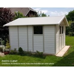 Abri De Jardin En PVC 11,2m² DECO Blanc Et Gris Vert Grosfillex + Kit Ancrage Offert -Abri De Jardin abri de jardin en pvc 112m deco blanc et gris vert grosfillex 2