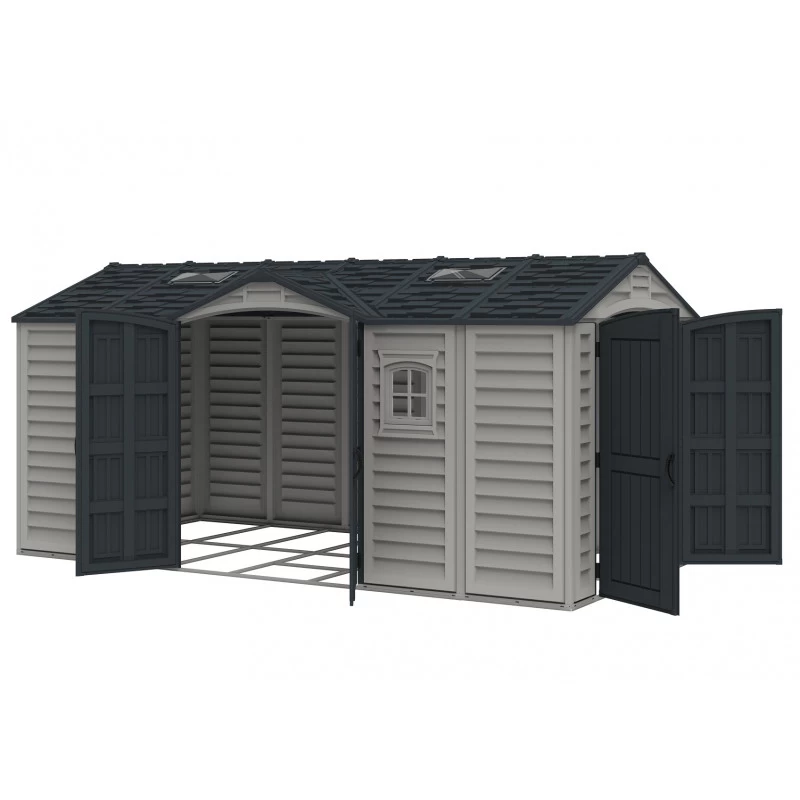 Abri De Jardin En PVC 11,95m² DarkGrey Apex + Kit De Fondation DURAMAX 8 Abri De Jardin En PVC 11,95m² DarkGrey Apex + Kit De Fondation DURAMAX – Image 6