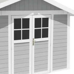 Abri De Jardin En PVC 7,5m² DECO Gris Clair Et Blanc Grosfillex + Kit Ancrage Offert -Abri De Jardin abri de jardin en pvc 75m deco gris clair et blanc grosfillex 2