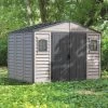 Abri De Jardin En PVC 8,05m² DarkGrey Premium + Kit De Fondation DURAMAX -Abri De Jardin abri de jardin en pvc 805m darkgrey premium duramax kit de fondation