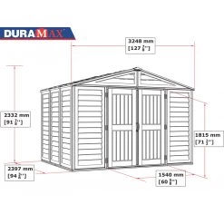 Abri De Jardin En PVC 8,05m² DarkGrey Premium + Kit De Fondation DURAMAX -Abri De Jardin abri de jardin en pvc 805m darkgrey premium duramax kit de fondation 3