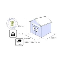 Abri De Jardin En Résine 2,8m² Gris Clair Premium 65 DPF + Plancher Keter -Abri De Jardin abri de jardin en resine 28m gris clair premium 65 dpf plancher keter 2